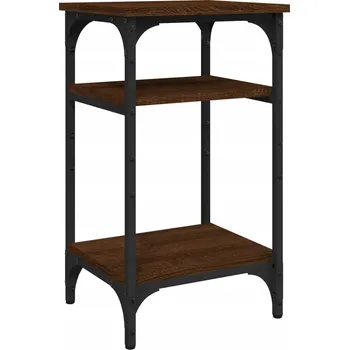 Konferenční stolek Industriální odkládací stolek s úložným prostorem, hnědý dub, 35x30x60 cm