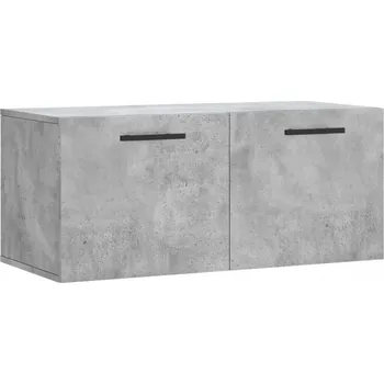 Komoda Závěsná nástěnná skříňka, materiál na bázi dřeva, šedá betonu, 80x36,5x35