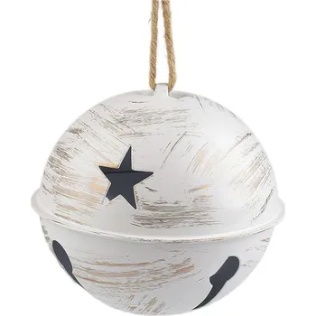 Vánoční dekorace Stoklasa Maxi 940166_283360_158444 vánoční kovová rolnička 14 cm bílá/zlatá