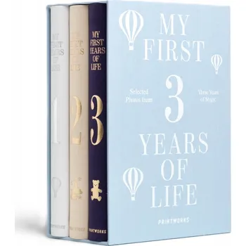 Fotoalbum Album pro miminko MOJE PRVNÍ 3 ROKY 3-balení ve stylu knihy na poličku Printworks