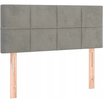 Čelo postele sametové nastavitelné světle šedé 90x5x78/88 cm