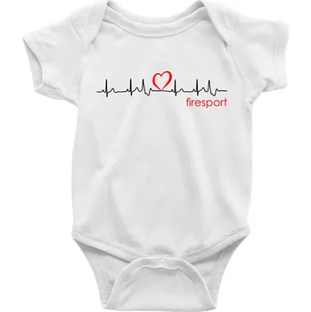 Kojenecký body Moje srdce bije pro firesport - Body kojenecké s krátkým rukávem - Krátký r. do 3 měs ( Bílá )