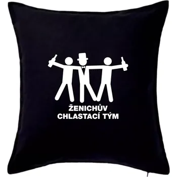 Polštář Ženichův chlastací tým - Polštář 50x50 - 50x50 - Pouze potah ( Černá )