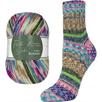 Příze Ponožková příze Rellana 4-fach Burano 1883