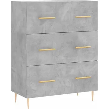 Komoda Komoda se 3 zásuvkami , Dřevěná, Kov, Betonu šedá, 69,5x34x90 cm