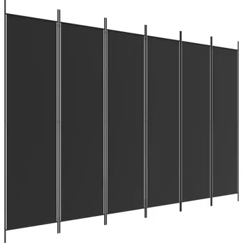 Paraván Paraván z tkaniny a železa, 300 x 200 cm, černý