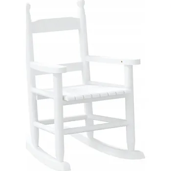 Křeslo Houpací křeslo pro děti, masivní topolové dřevo, bílé, 36x46,5x57 cm