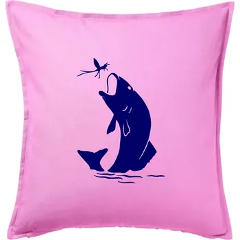 Polštář Ryba - komár - Polštář 50x50 - 50x50 - Pouze potah ( Růžová )