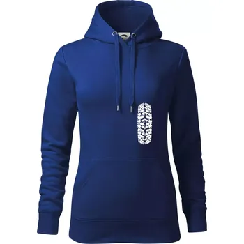 Dámská mikina Enduro / cross pneumatika - Mikina dámská Cape s kapucí - S ( Královská modrá )