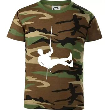 Chlapecké tričko Visící horolezec - Dětské maskáčové triko - 134 cm/8 let ( Hnědý maskáč )