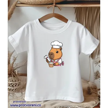Trička s potiskem Tričko s potiskem, dětské, KAPYBARA -cukrář, 1 ks zvolte VELIKOST trička ZDE:: 9/10 let Beagle