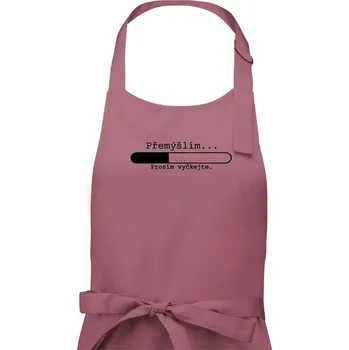 Kuchyňská zástěra Přemýšlím - Pánská zástěra na vaření - Univerzální velikost ( Starorůžová )