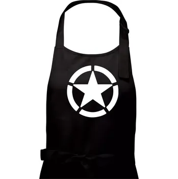 Kuchyňská zástěra Army hvězda - Dámská zástěra na vaření - Univerzální velikost ( Černá )