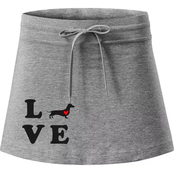 Dámská sukně Jezevčík - Love - Sportovní sukně - two in one - M ( Tmavě šedý melír )