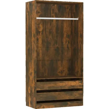 Šatní skříň Skříň z dřevěného materiálu Kouřový dub 100x50x200 cm