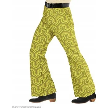 Pánské kalhoty ve stylu disco 70. let zelené XXL