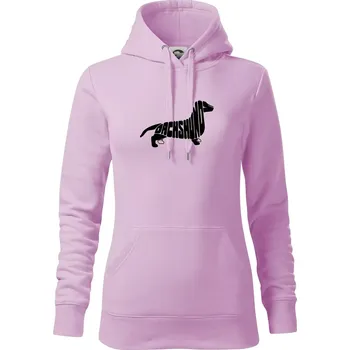 Dámská mikina Jezevčík - Dachshund - Mikina dámská Cape s kapucí - S ( Orchid )