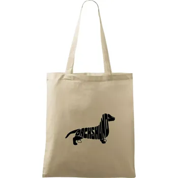 Nákupní taška Jezevčík - Dachshund - Taška bavlněná - 42 x 38 cm ( Naturální )