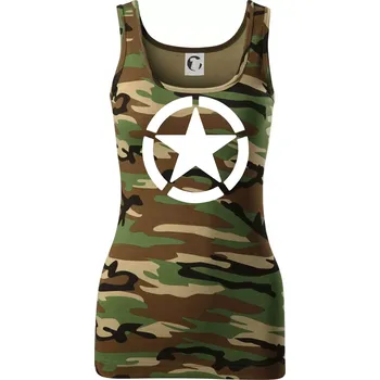 Dámské tričko Army hvězda - Dámské Maskáčové tílko - S ( Hnědý maskáč )