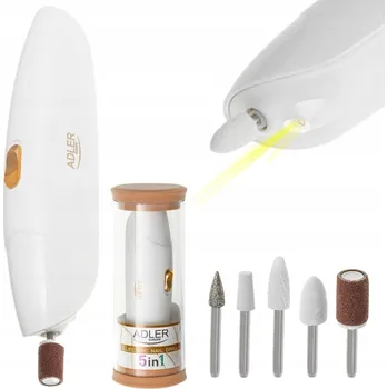 BRUSKA NA NEHTY bezdrátová SILNÁ Manikúra a pedikúra SET 5v1