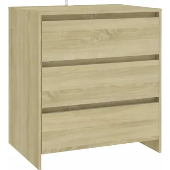 Komoda Boční skříňka se 3 zásuvkami, dub sonoma, 70x41x75 cm