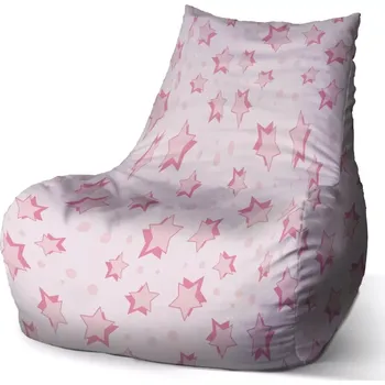 Sedací pytel Sablio Sedací vak Bean Růžové hvězdičky - 60 x 70 x 70 cm