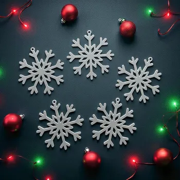 Vánoční dekorace Set 5× 3D tištěná vánoční vločka – 7,5 cm