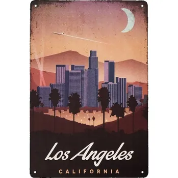 Obraz Plakát Kovová dekorativní cedule retro vintage LOS ANGELES
