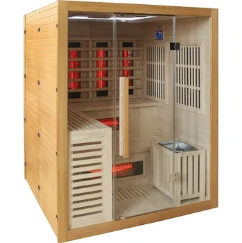 Sauna BPS-koupelny Kombinovaná sauna 2v1 HYD-7527 - Infrasauna + finská sauna 160x160, 3-4 osoby
