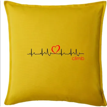 Polštář Moje srdce bije pro climb (horolezení) - Polštář 50x50 - 50x50 - Pouze potah ( Žlutá )