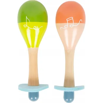 Dřevěná hračka DŘEVĚNÉ BAREVNÉ MARACAS PRO DĚTI GROOVY BEAT