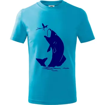 Chlapecké tričko Ryba - komár - Tričko dětské bavlněné - 98 cm / 2 roky ( Světlý tyrkys )