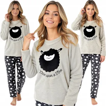 Dámské pyžamo Dámské pyžamo Margo polyester šedé, velikost XL