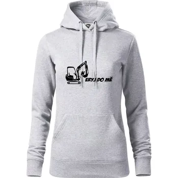 Dámská mikina Neryj do mě - Mikina dámská Cape s kapucí - L ( Světlešedý Melír )