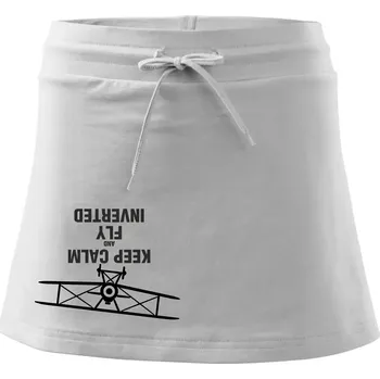 Dámská sukně Keep Calm and Fly Inverted - Sportovní sukně - two in one - XL ( Bílá )