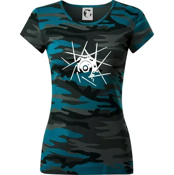 Cyclo výplet - Dámské maskáčové triko - S ( Petrolejová maskáč )