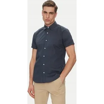 Pánská košile Pánská košile Indicode modrá bavlněná regular krátký rukáv XL