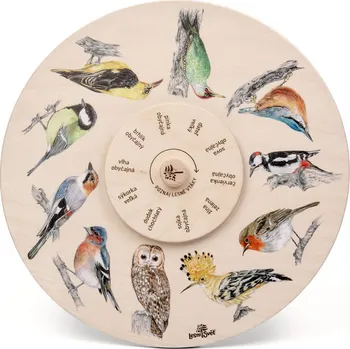 Dřevěná hračka Lesní svět Otočné kolo - Lesní ptáci SK