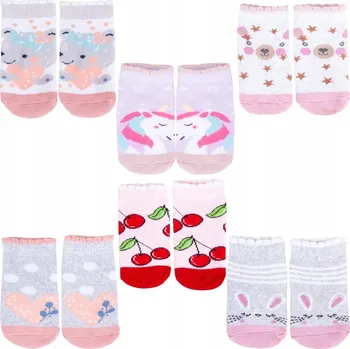 6-BALENÍ = 6 PÁRŮ froté PONOŽKY pro holčičky, velikost 6-9 měsíců