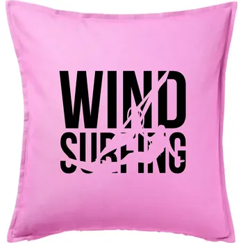 Polštář Windsurfing nápis - Polštář 50x50 - 50x50 - Pouze potah ( Růžová )