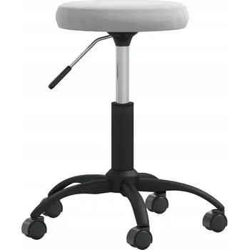 Kancelářská otočná židle, samet světle šedá, 31 x (42-54) cm, ocel lakovaná