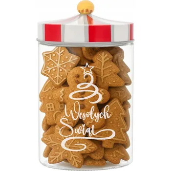 Dóza na potraviny Vánoční zavařovací sklenice s gravírováním na perníky Circus 1,2 l