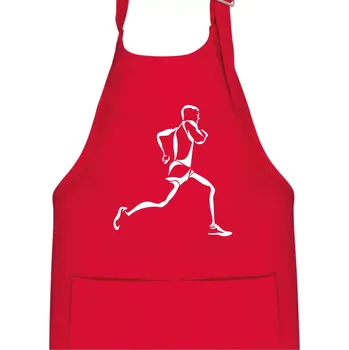Kuchyňská zástěra Běžec - Dětská zástěra na vaření - Univerzální velikost ( Červená )