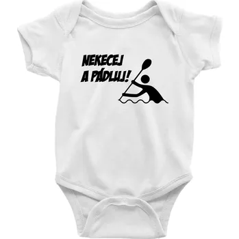 Kojenecký body Nekecej a pádluj - Body kojenecké s krátkým rukávem - Krátký r. do 3 měs ( Bílá )