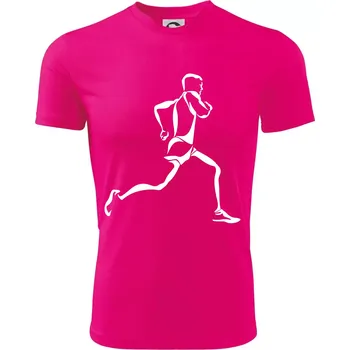 Běžec - Dětské triko sportovní (dresovina) - 146 cm/10 let ( Neon Pink )
