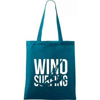Nákupní taška Windsurfing nápis - Taška bavlněná - 42 x 38 cm ( Petrolejová )