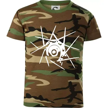 Cyclo výplet - Dětské maskáčové triko - 122 cm/6 let ( Hnědý maskáč )