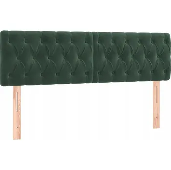 Čelo postele sametové nastavitelné, tmavě zelené, 160x7x78/88 cm