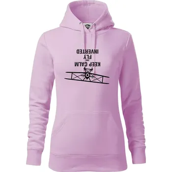 Dámská mikina Keep Calm and Fly Inverted - Mikina dámská Cape s kapucí - M ( Orchid )