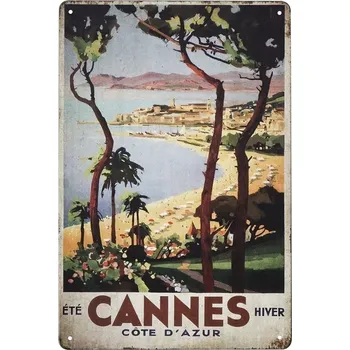 Obraz Plakát Kovová dekorativní cedule retro vintage CANNES